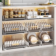 Pull-out Dish Rack Bowl Rack Spice Rack Dish Dryer Kitchen Cabinet Pull-out Kitchen Rack