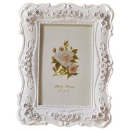 [JJM MALL] 6 Inch Retro White Photo Frame Photo Display Photo Frame Poster Home Decoration Wall Hang