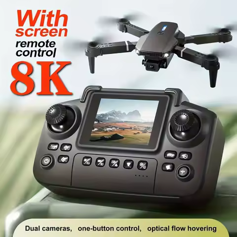 The 2026 upgraded E88 PRO MAX drone features dual 8K cameras, an on-screen remote control, two batte