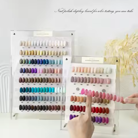 A4/A5 Size Acrylic Display Board for Nail Art Color Swatch Magnetic Strip Color Comparison Showing S