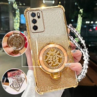 【 NEW】Case for OPPO A16 phone case Shockproof 3D Wealth Bracket new bracelet Phone Casing DDXXA1