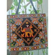 Indian brocade pattern tote bag