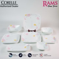Corelle 21 Pcs Vitrelle Tempered Glass Square Dinner Set - Elegant City /Lilyville/Plum/Provence Gar