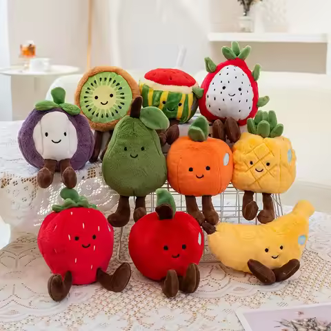 10 Styles Mini Fruit Plush Toys Watermelon Orange Apple Durian Banana Strawberry Toys Lively Cute Ca