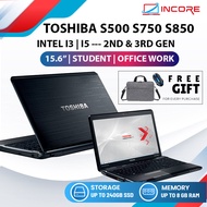 Toshiba Intel I3 I5 Laptop Tecra A50-A / Satellite Pro S500 S750 S850 2nd 3rd Gen Budget Notebook with Ram HDD SSD