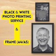 Black & White Photo Printing with Black Frame A4 A5 Size | High Quality Photo Print | Gift