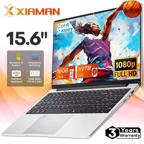 15.6" Computer Laptop intel Core i7-8500Y 16GB RAM 1TB SSD Windows 11 Fingerprint Office Laptops Not
