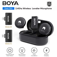 BOYA Omic D/U Ultracompact 2.4GHz Dual-Channel Wireless Microphone with 50m Operating 5+ Hours of Recording for iPhone iPad Android iPhone15 Video Live Streaming Broadcast Vlog