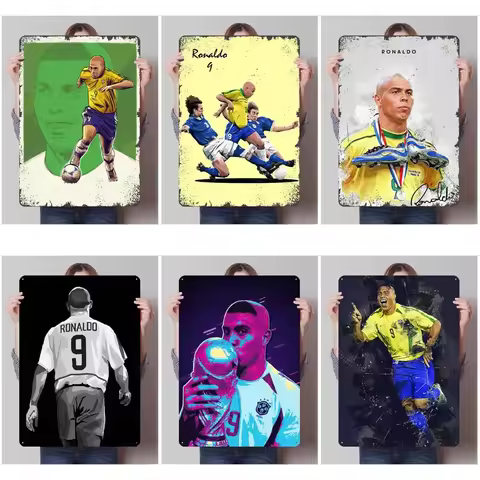 Ronaldo De Lima Metal Signs Soccer Posters Room Decoration Customized Tinplate Sign for Wall Art Dec