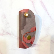 義大利霧蠟迷彩經典牛皮汽車鑰匙包 遙控器 牛皮鑰匙包 俏麗粉