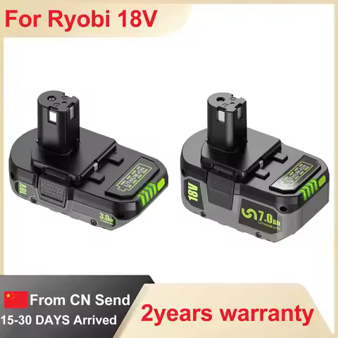 For Ryobi 18V 3/7Ah Replacement Battery For Ryobi RB18L50 RB18L40 RB18L25 RB18L15 RB18L13 P108 P107 