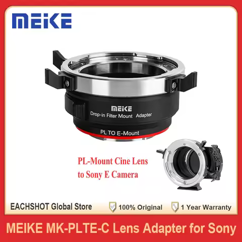 Meike MK-PLTE-C Lens Adapter with Drop-in ND UV for ARRI PL-Mount Cinema Lens to Sony E Mount Camera
