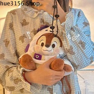 HUE3156 ใยแมงมุมสไปเดอร์ กระเป๋าสะพายไหล่ตุ๊กตากำมะหยี่ Chip Dale กระรอกกระรอกกระรอก หมวกพ่อมด กระเป