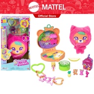 Polly Pocket Plushie Bear Compact, Doll & Keychain Playset With Pets, Fruit Themed Accessories