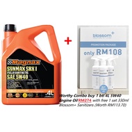 Buy 1 minyak pelincir Free 1 set Blossom Sanitizer API SN+ SN SAE 5W40 Fully Synthetic Engine Oil 4L MAGNAX SYNMAX SRX I