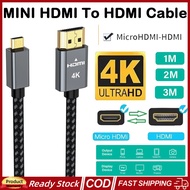 MINI HDMI-Compatible To HDMI Cable 4K@60Hz Braided Bi-Directional Adapter Converter For HDTV PS4 Tab