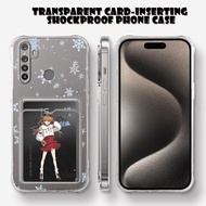For Realme 5 5S 5i 6i 9i 9 PRO 5G Anime EVA Transparent Card Slot Holder Phone Case Soft Casing