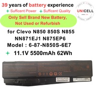 For Laptor battery 6-7-N850S-6E71 11.1V 5500mAh 62WH Sager NP6872 NP6870 NP6852 NP6850 NP5870 NP5850