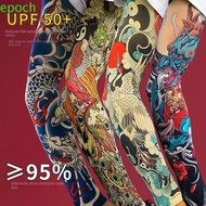 EPOCH Flower Arm Tattoo Sleeve, Flower Arm Pattern Elastic Men Sunscreen Sleeve, Arm Warmers UV Prot
