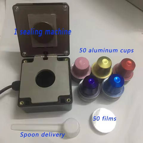 Self made Nestle nespresso coffee capsule shell sealing machine heat sealing film empty cup