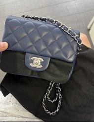 Chanel Mini Square 藍色荔枝皮方胖子💙🌟