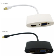 Hot-selling 1080p Mini Display Port Thunderbolt Port to VGA HDMI Male to Female 2 in 1 Converter Adapter