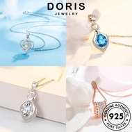 DORIS JEWELRY For Original Silver Diamond Pendant Perak Women Moissanite Korean 純銀項鏈 Rantai Sterling Simple Accessories Chain Necklace Perempuan 925 Leher M049