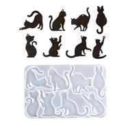 flgo 8 Cavity Silicone Molds for Crafting Adorable Cats Pendants Accessory at Homes