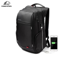 Kingsons Brand External USB Charge Computer Bag Anti-Theft Notebook Backpack 15/17 Inch Waterproof Laptop Backpack For Men