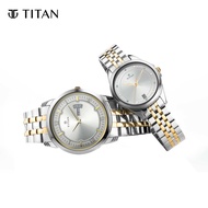 Titan Legan Pair Bandhan Silver White Dial Stainless Steel Watches 17742565BM01