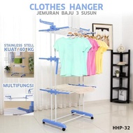 Hhp Asha -@ 332 Clothes Hanger Folding Clothesline 3 Levels Of Clothes Hangers