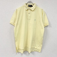 Ralph Lauren POLO 短袖 Polo 衫，刺繡標誌，黃色，M 碼，古著。