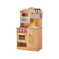Teamson~小廚師佛羅倫斯木製廚房玩具-木色 (中型玩具廚房) TD-11708A+TK-M00001(1入)加贈11件鍋具組