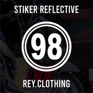 WHITE 98 NUMBER CUTTING STICKER