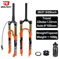 Bolany MTB Bicycle Fork Magnesium Alloy Air Suspension 26 27.5 29er 32 HL RL100mm Lockout Mountain Bike Front Fork Cycli