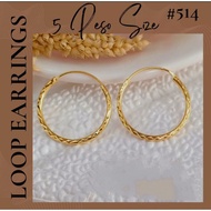10k Saudi gold Loop earring hoop earrings 650