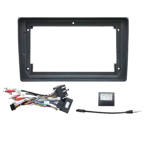 For Audi A4 S4 RS4 8E 8F B9 B7 9 Inch Car Stereo Fascia Frame With Wiring Harness and Power Cable