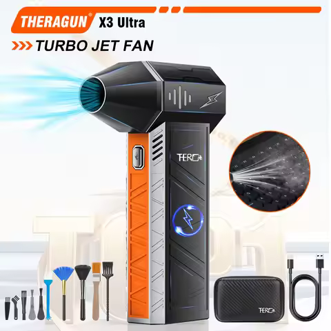 X3Ultra Turbo Fan Jet,Mini Handheld 180000 RPM Powerful Compressed Air Dust Collector-High with 10,0