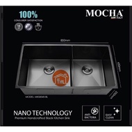 Mocha Nano Tech SUS304 Double Bowl Kitchen Sink MKS8545-BL # THICKNESS 1.2mm