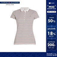 Tommy Hilfiger เสื้อโปโล ผู้หญิง รุ่น WW0WW47195 0FF - สีขาว ทรง Slim