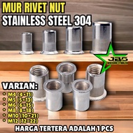 RIVET NUT STAINLESS SS 304 STAINLESS RIVET NUT/ FURNITURE NUT/ RIVET NUT