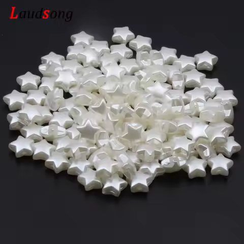50pcs Star Shape Imitation Pearls Beads Acrylic Spacer Beads For Jewelry Making Necklace 11mm Loose 