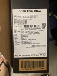MSI 電競Notebook GF63 thin + 1TB SSD