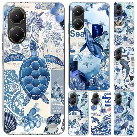 Ocean Starfish Sea Turtle Shark Phone Case for Xiaomi Poco X7 X6 X5 X4 X3 Nfc F7 Ultra F6 F5 Pro F4 