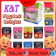 K&T ATM Machine with Fingerprint Password Music Coin Bank Cartoon/Mesin Tabung Simpanan Syiling Kart