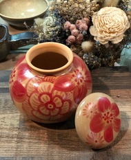 純手工製作繪製 陶瓷 茶葉罐 密封罐 植感系列 山茶花茶倉