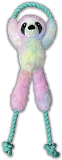 Nomi's Choice Rainbow Sloth Rope Chew Toy - Durable Rope Dog Tug Toy with Squeaky for Any Sized Dog and Any Breed, Durable and Engaging Rope Toy, Perfect for Tug of War and Playtime