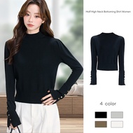 【Malaysia stock】Half High Neck Bottoming Shirt Women Western-style Top Knitwear Chic Unique mlily.my