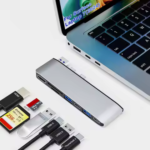 USB-C Hub for Laptops with 4K HDMI, Thunderbolt 4, 100W Charging, SD/TF Slots