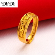 emas 916 Gold Couple Ring Korean Gold Dragon and Phoenix